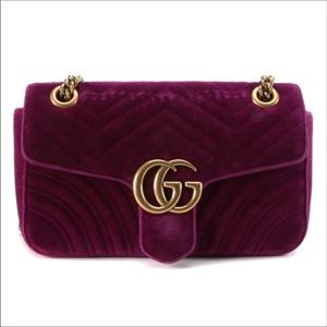 Gucci Marmont Small Velvet Matelassé Bag